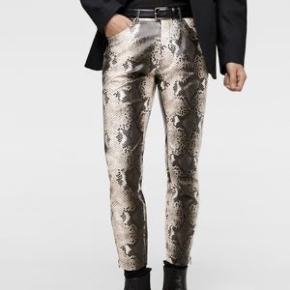 Zara Mens Faux Snake Skin Pants
